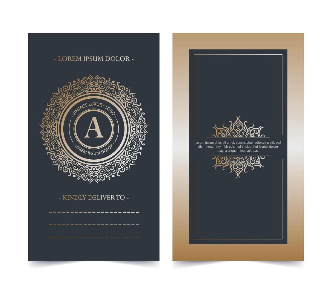 Invitation Card with Ornamental Logo. vector