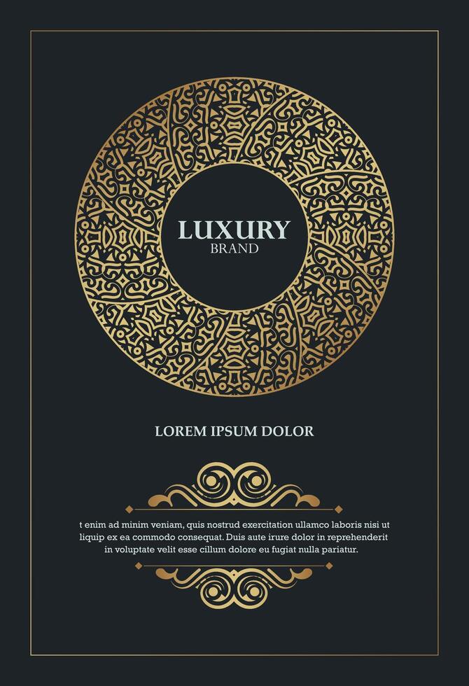 gold ornament greeting card template. vector