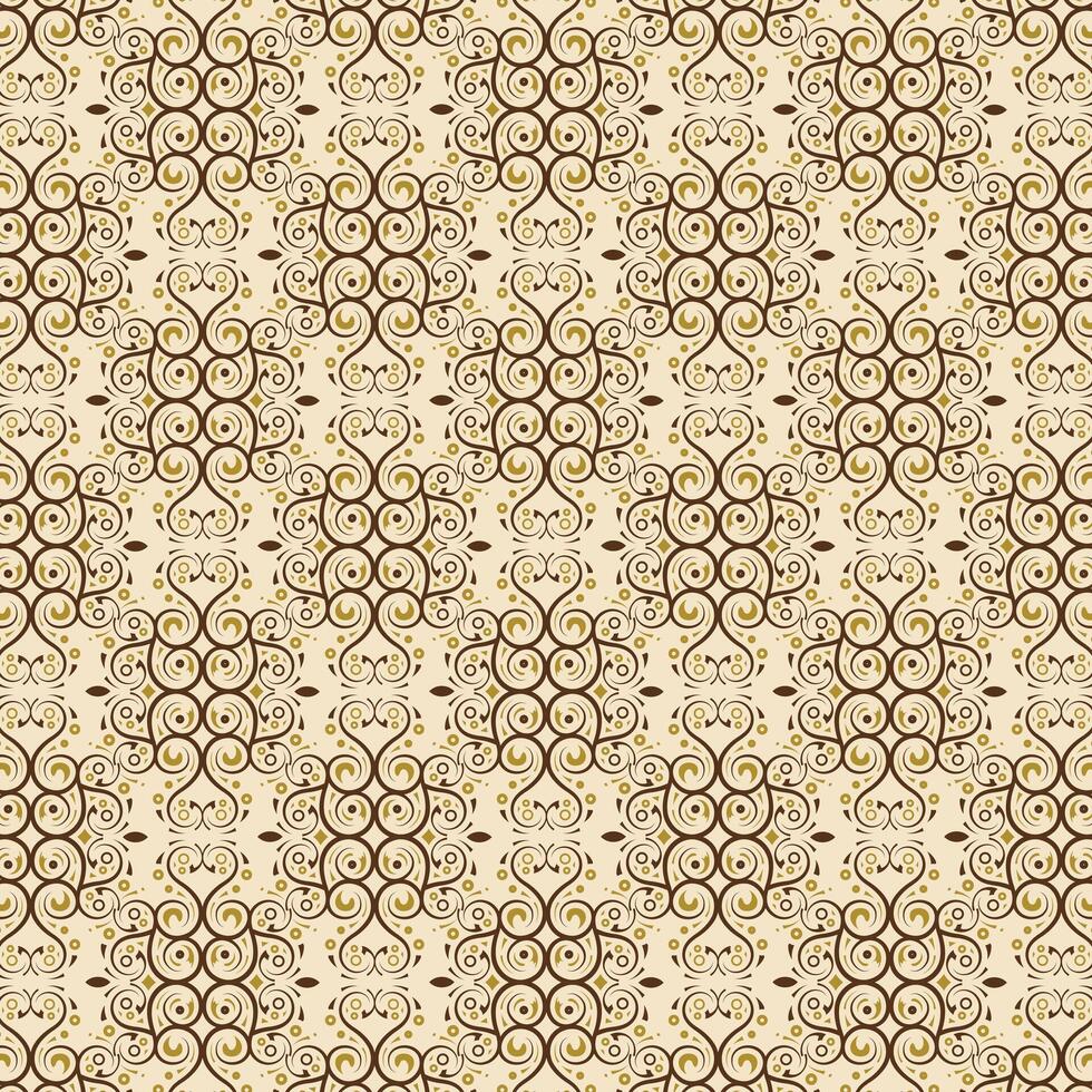 decorative Ornamental Hand Drawn Swirl Damask Style Vintage Pattern Background vector