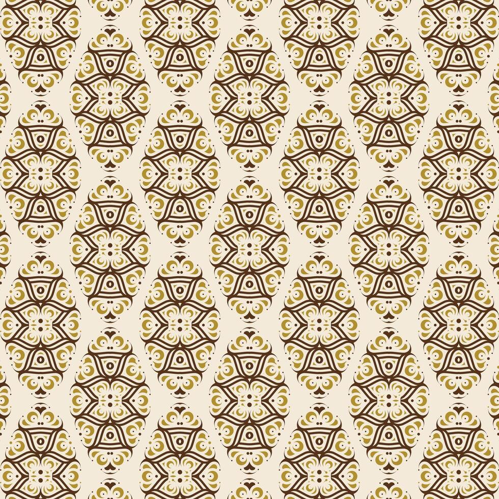 Ornamental Hand Drawn Swirl Damask Style Vintage Pattern Decorative Background vector