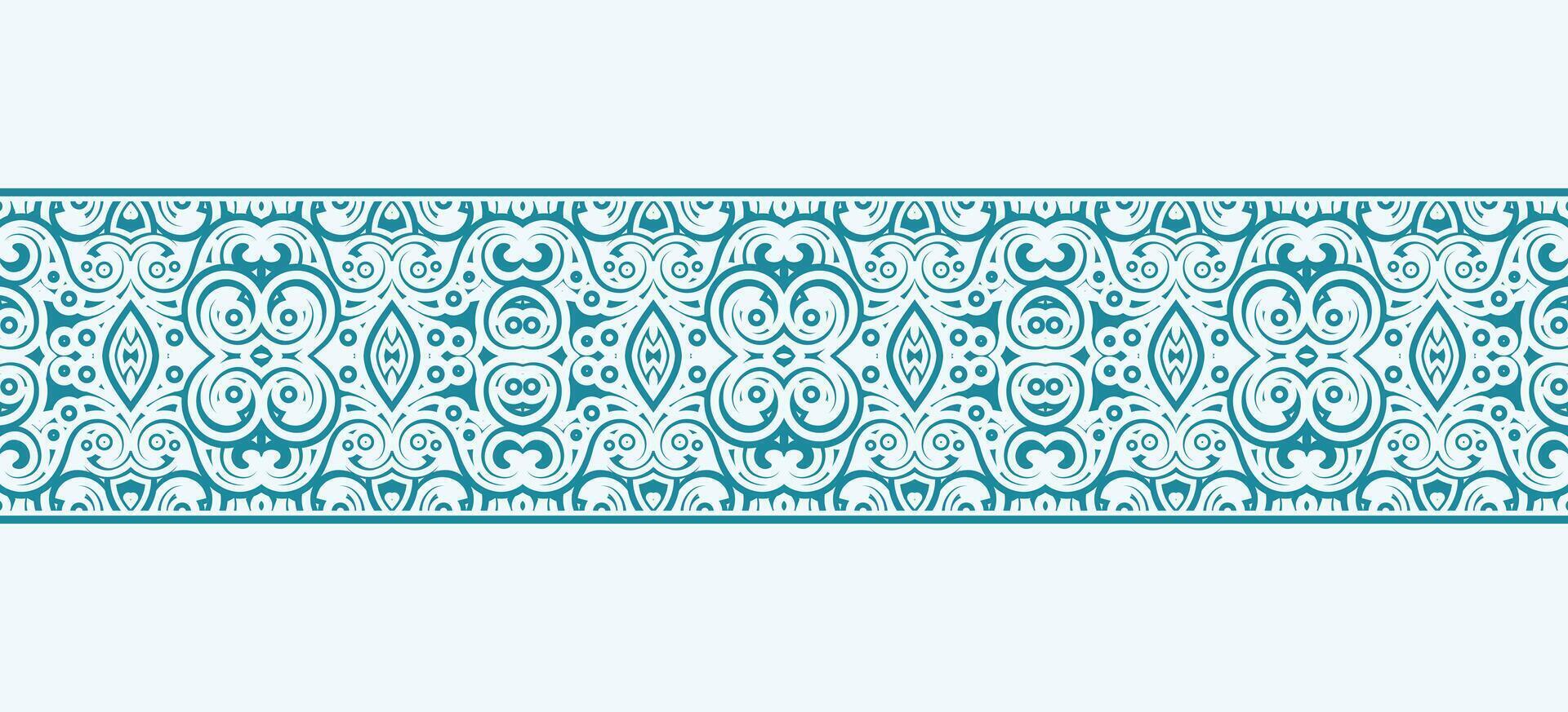 decorative border pattern with swirling motif vector