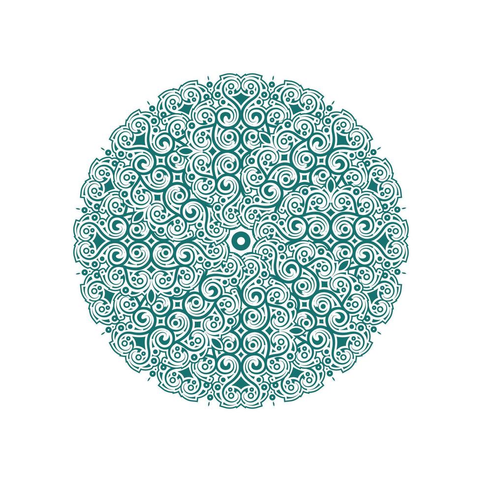Green Mandala Design on White Background design vector