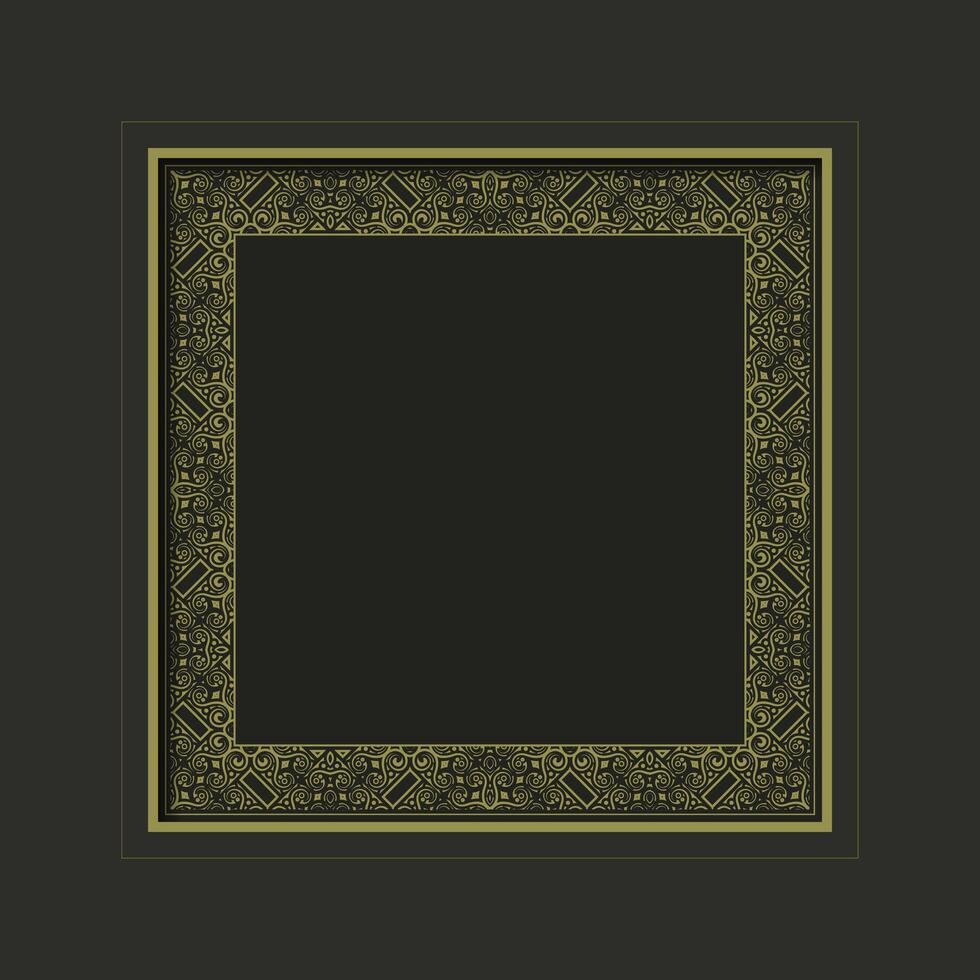 Dark calligraphic square ornament frame line vector