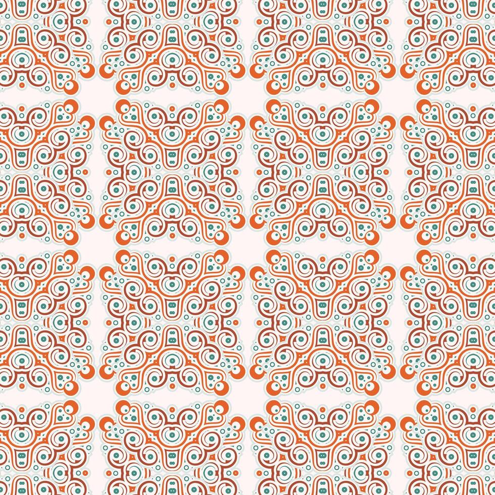 Decorative Pattern Design with Colorful Circle and Swirl Elements vector