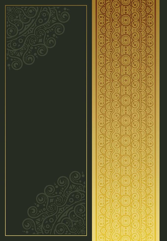 Golden Ornate Seamless Pattern on Cover with Abstract Floral Texture vector