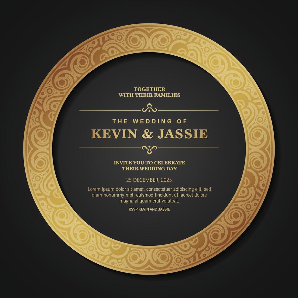 Elegant Golden Frame Invitation Design vector
