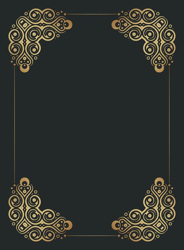 Elegant Golden Ornament Frame Design. vector