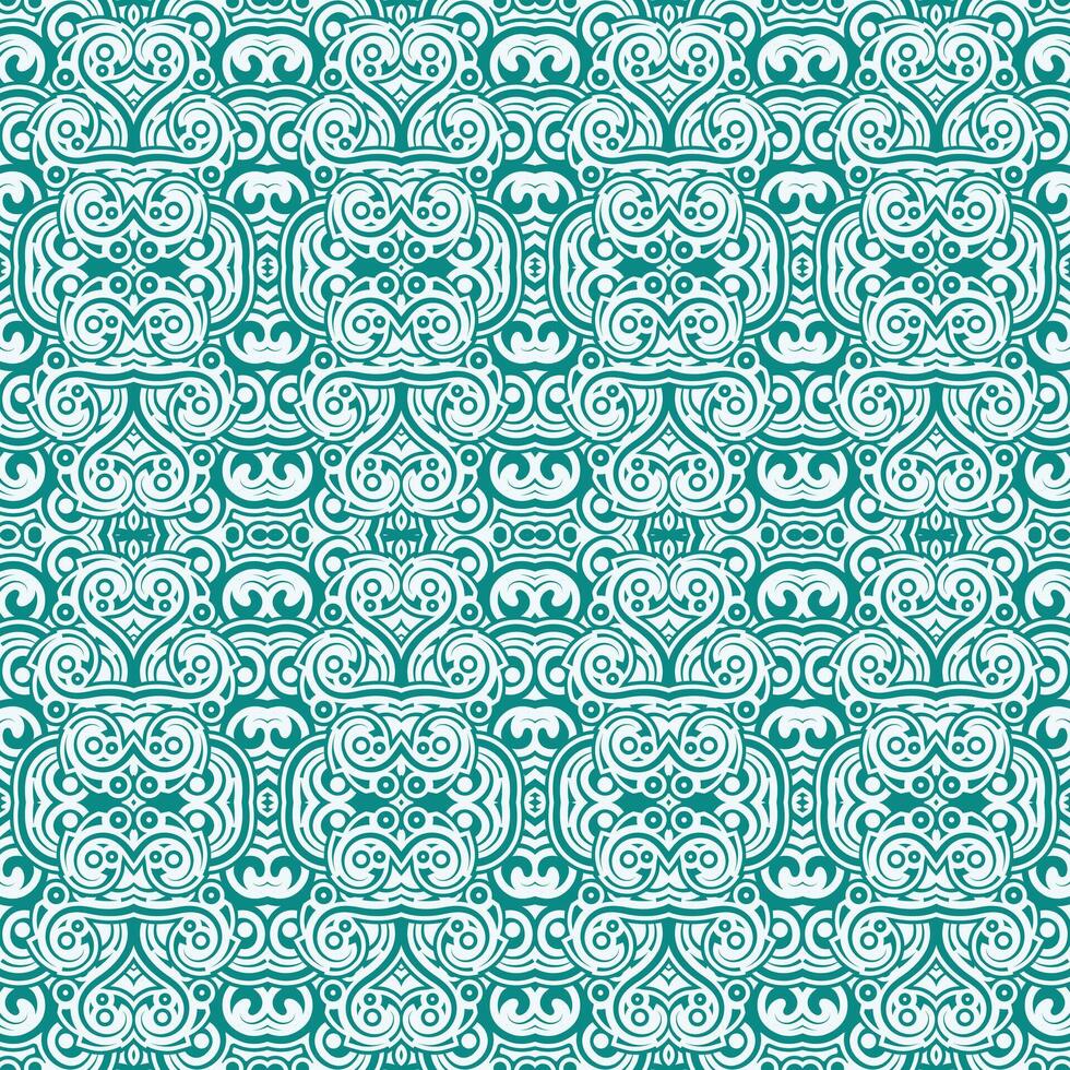creative Teal Swirl art Pattern Seamless design vector