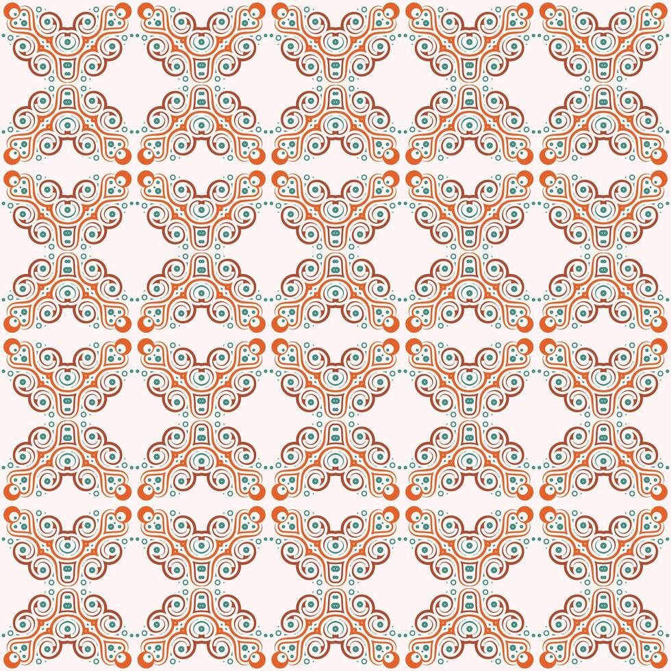 Decorative Pattern Design with Colorful Circle and Swirl Elements for Background. vector