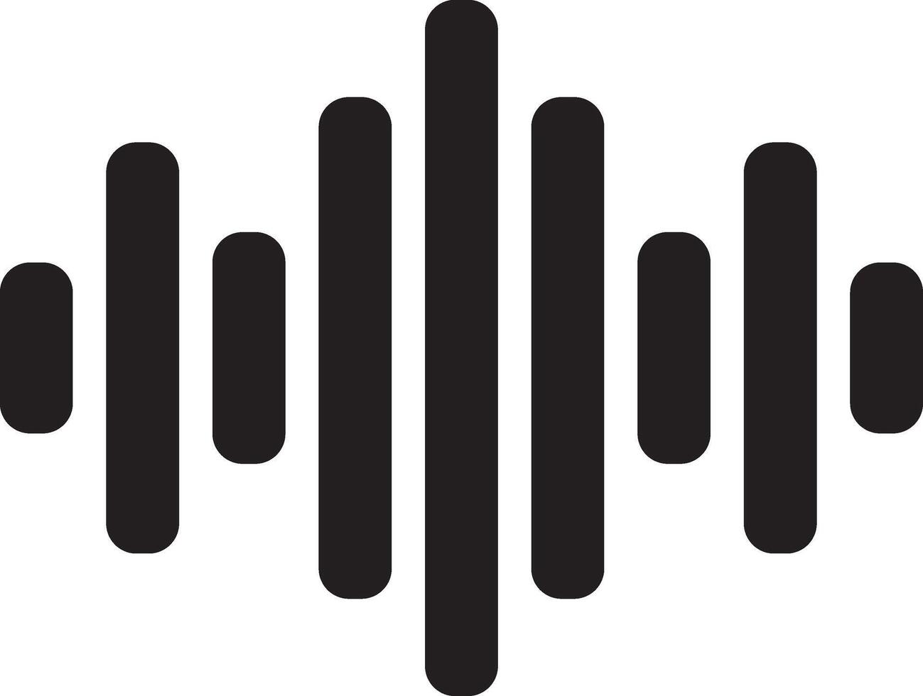Simple audio waveform graphic for digital design vector
