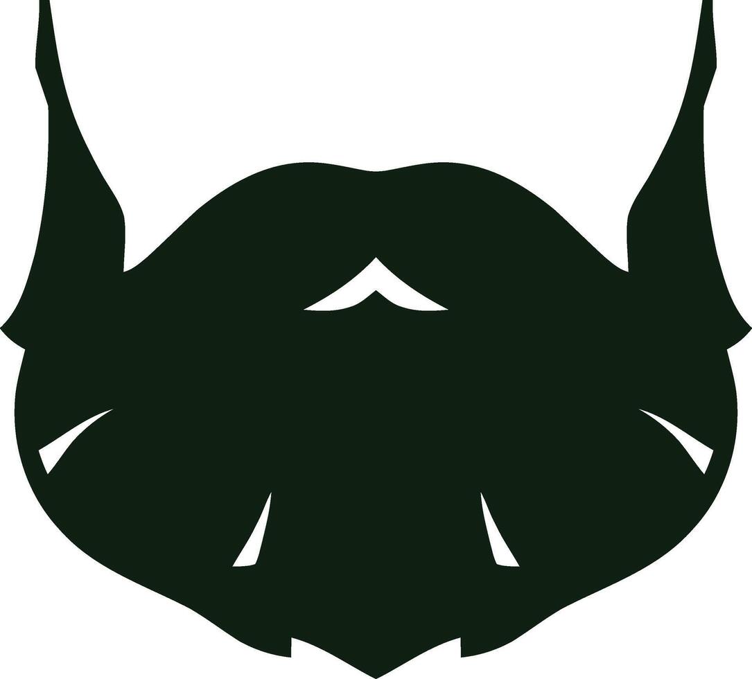 Simple Black and White Silhouette of a Beard vector