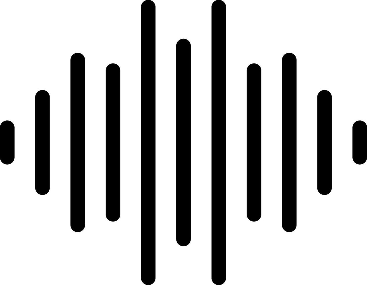 A clean, vector-based graphic of a simple audio waveform. vector