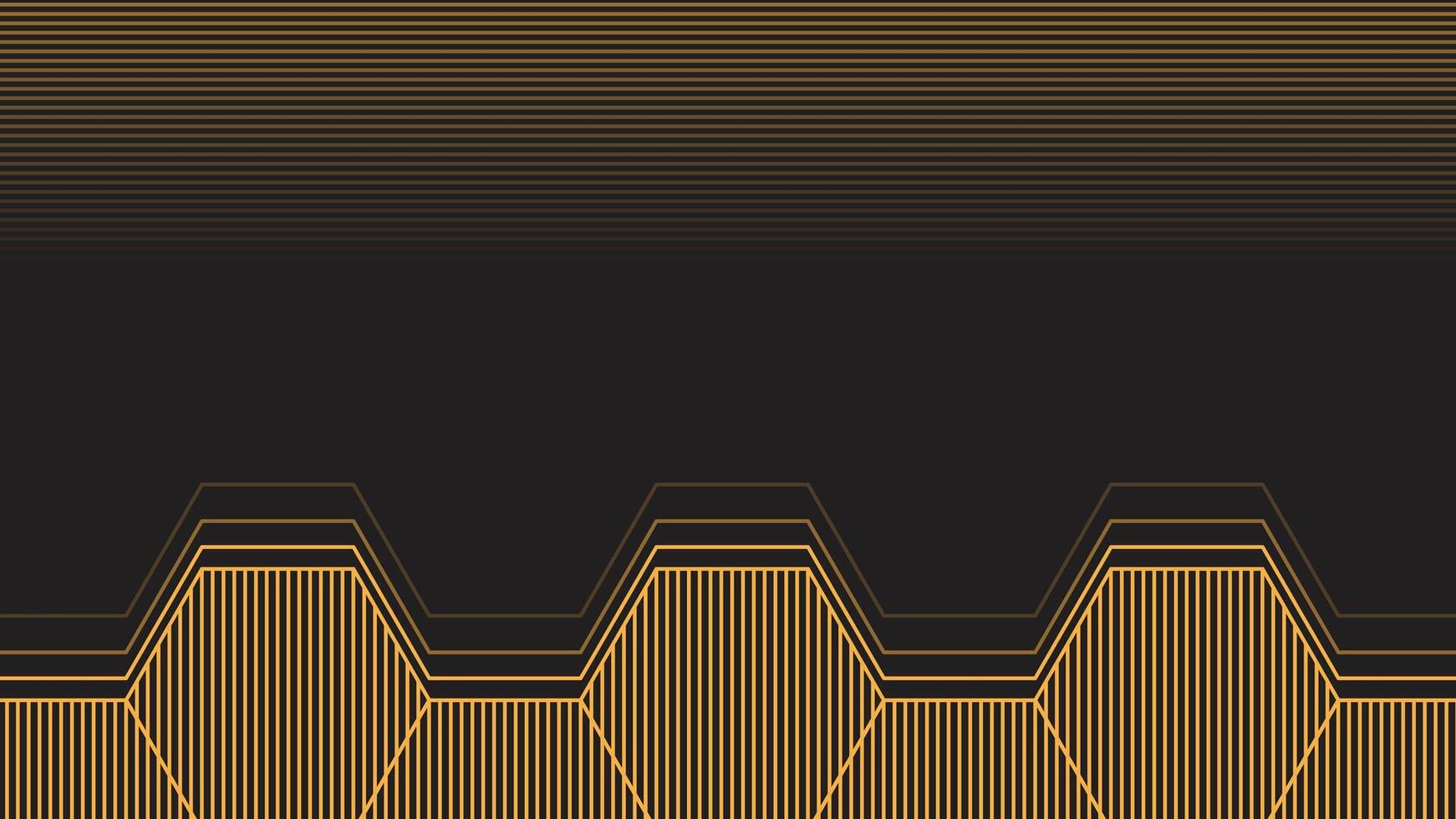 Gold linear hexagon shapes, elegant minimal design, luxury template, stylish abstract art, dark theme vector