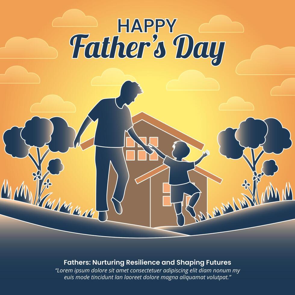 Happy Father's Day design with cutting paper style vector