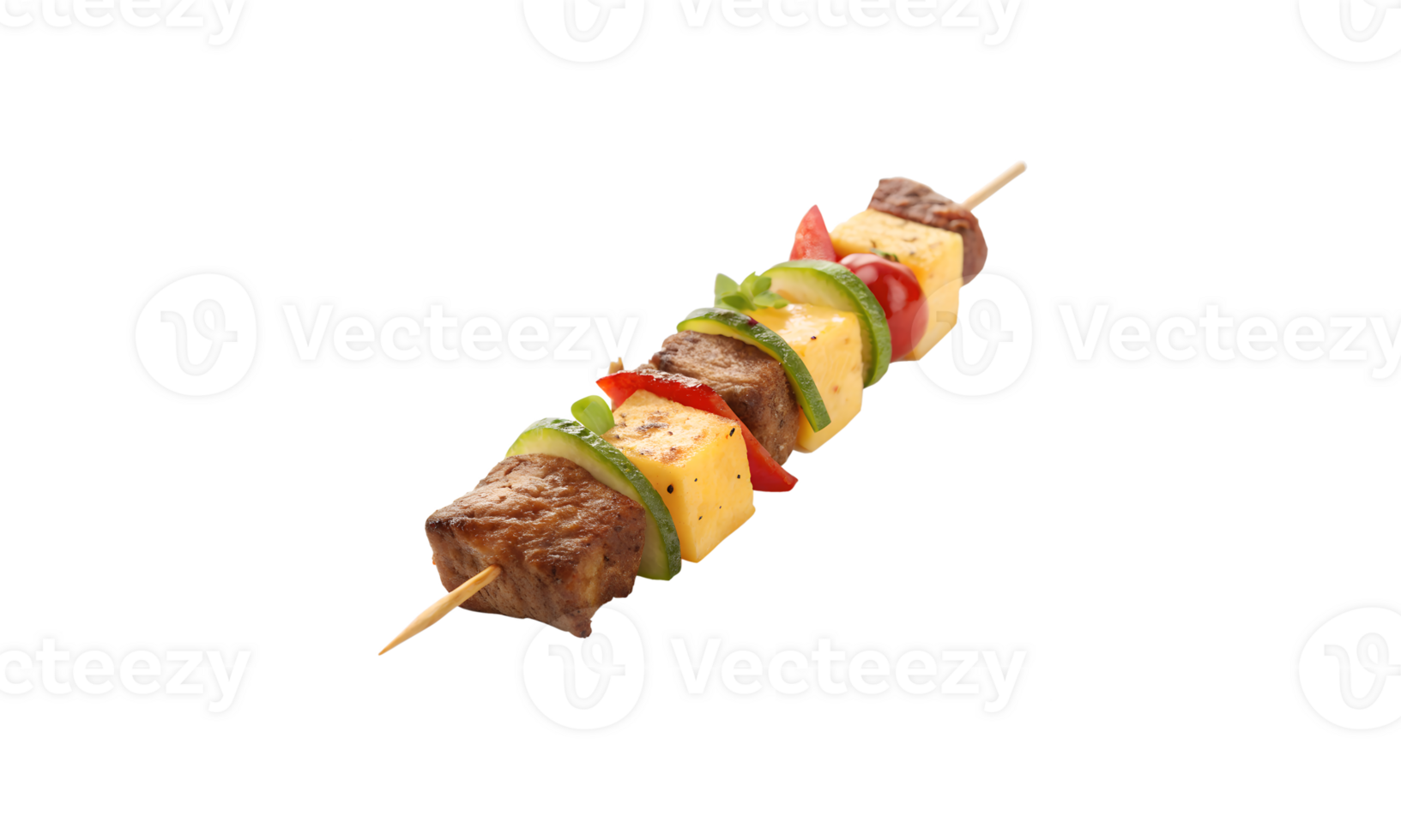Delicious Grilled Kebab with Meat and Vegetables png