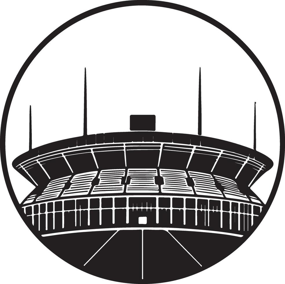 Seattle stadium icon a black and white graphic vector