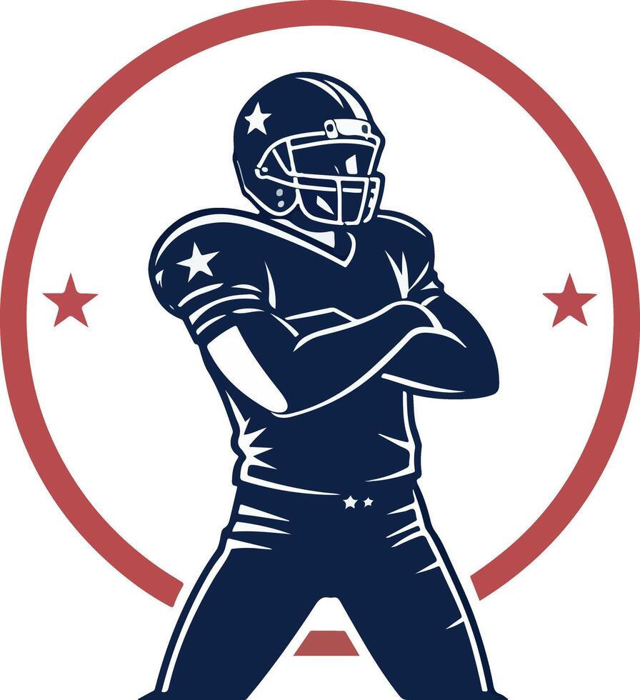 American football player emblem design vector