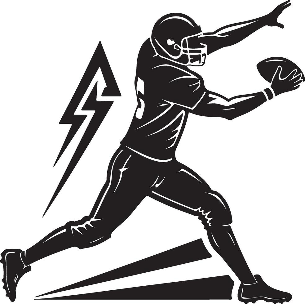 American football player making a spectactular catch in mid air vector