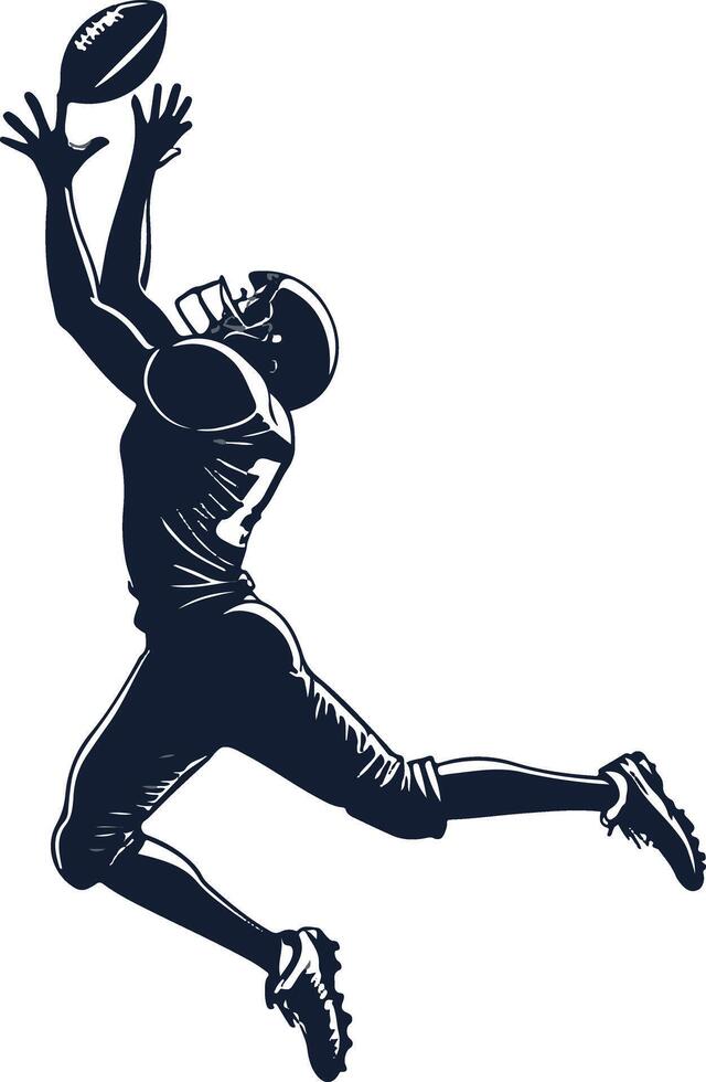 American football player making a catch vector