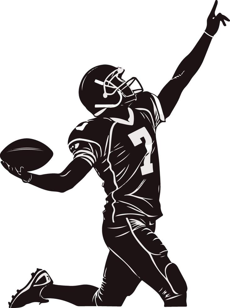 American football player celebrating a touchdown vector