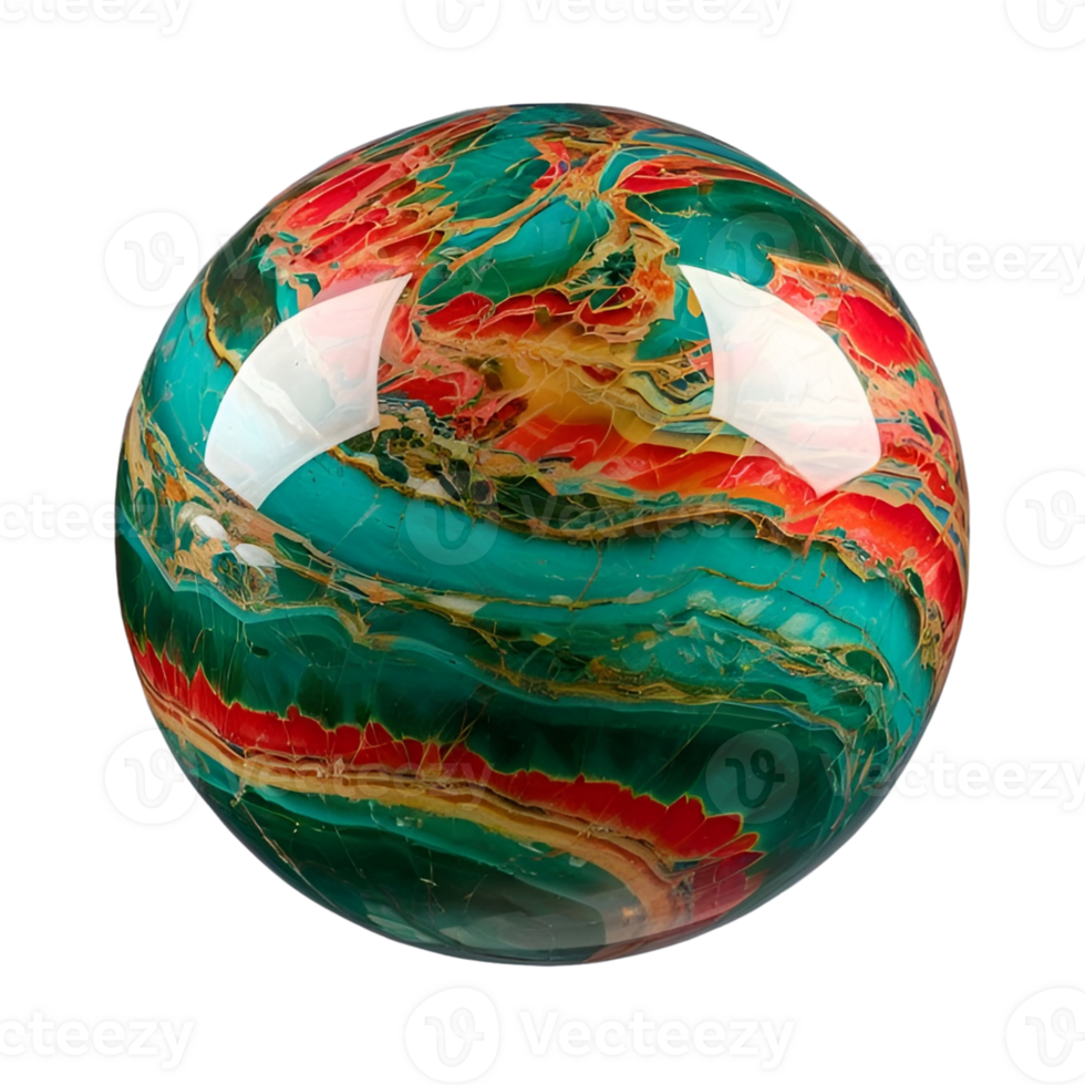 Marble stone ball isolated on transparent created png