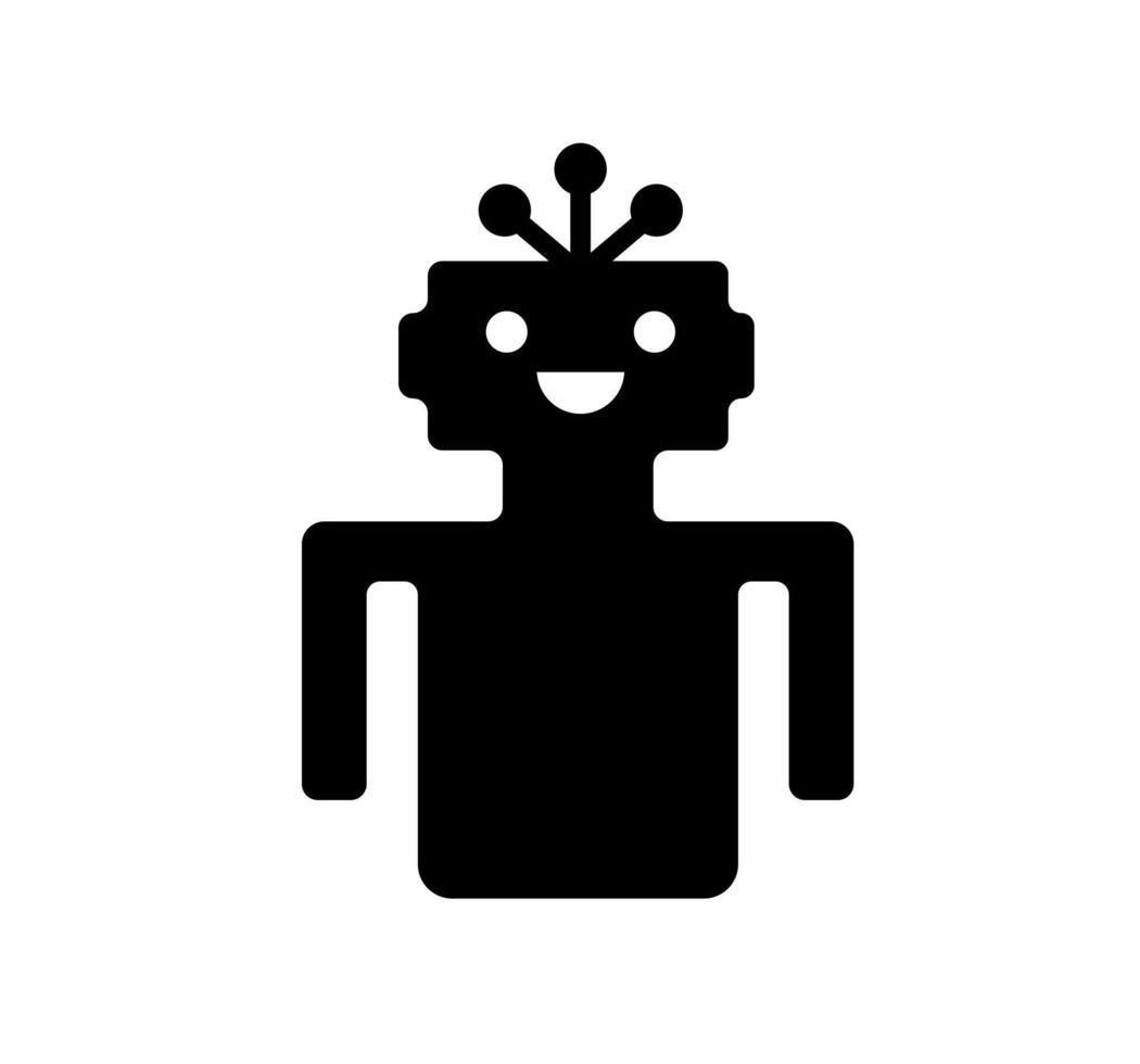 Robot Illustration. Simple Android Icon. Minimalist Design for Automation or AI. Isolated Illustration. vector