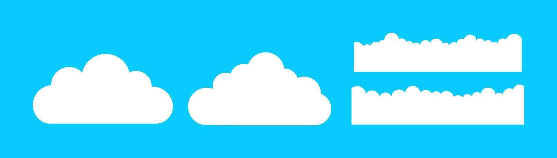 Sky clouds weather icon. A blue graphic with white cloud shapes, symbolizing atmospheric conditions and outdoor elements. vector