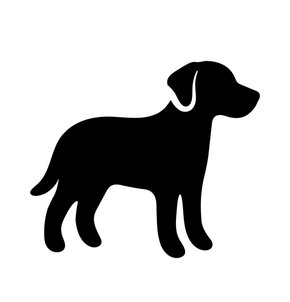 Dog animal pet icon. A black silhouette symbolizing loyalty, companionship, and domestic animals. vector
