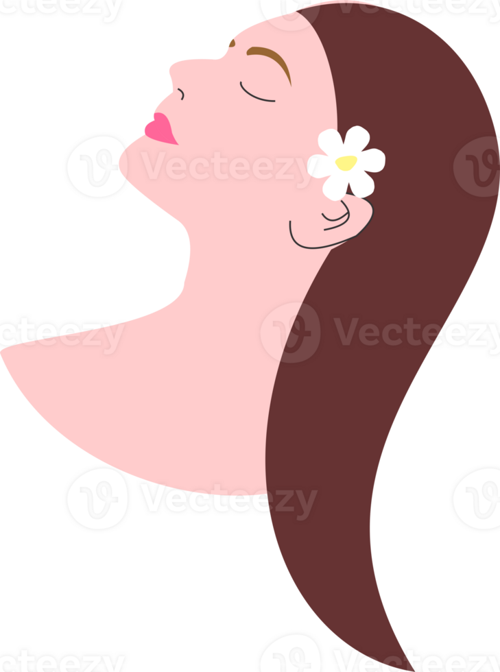 Women beauty flower decorate white flower png