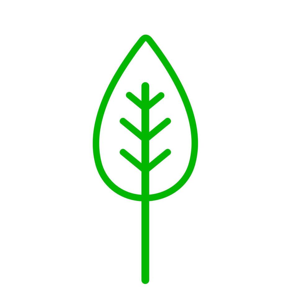 Simple green leaf icon. A graphic symbolizing nature, growth, environment, and organic elements. vector