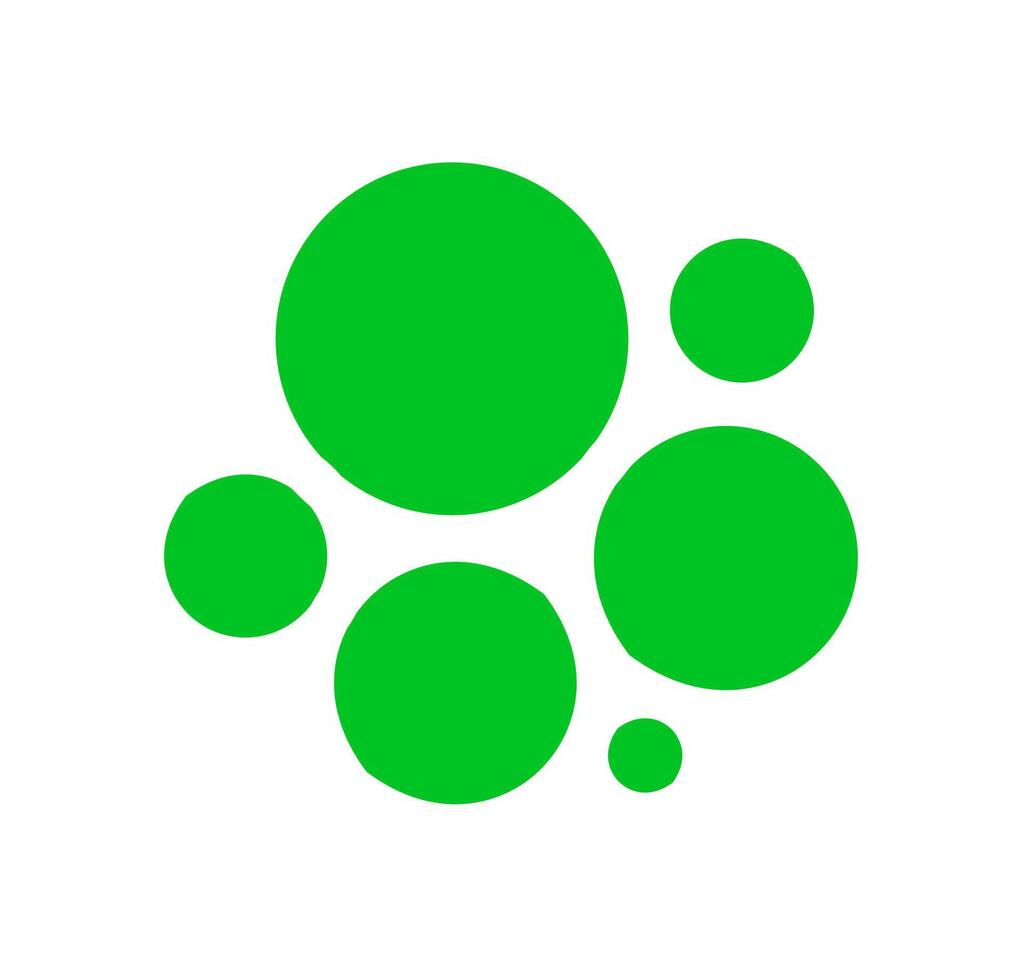 Abstract organic green circles. A collection of varying sized green circles, forming an abstract and organic design, representing growth or clusters. vector
