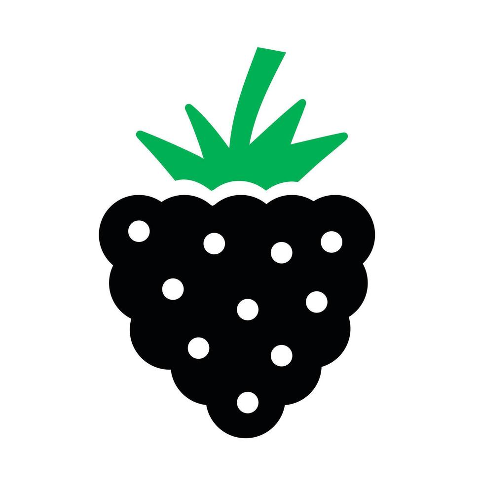 Solid blackberry berry icon. A black graphic symbolizing sweet fruit, healthy snacks, and fresh produce. vector
