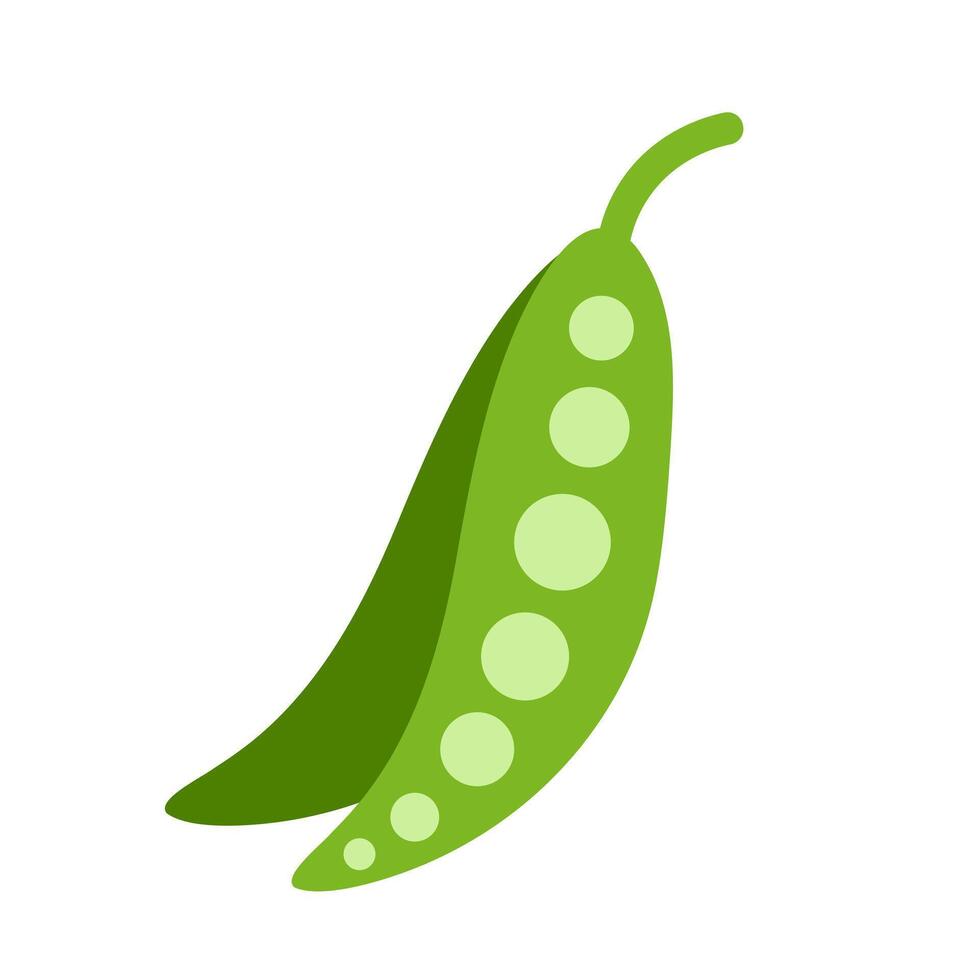 Fresh pea pod vegetable icon. A green graphic symbolizing healthy food, garden produce, and legumes. vector