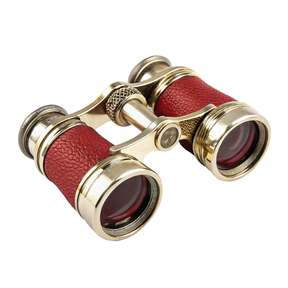 Minimal binoculars gold circle yellow and red png