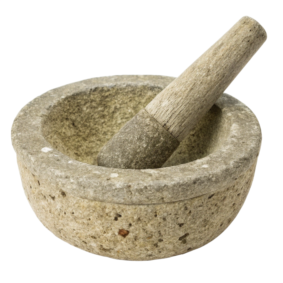 Old mortar and pestle png
