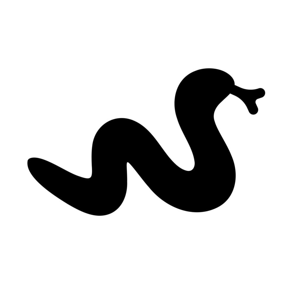 Snake reptile serpent icon.A black silhouette symbolizing slithering animals and danger. vector