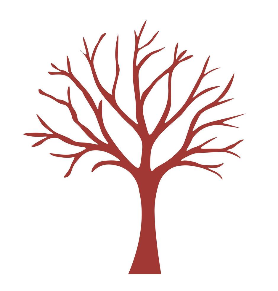 Leafless tree icon. A brown graphic symbolizing winter, bare nature, and seasonal changes. vector