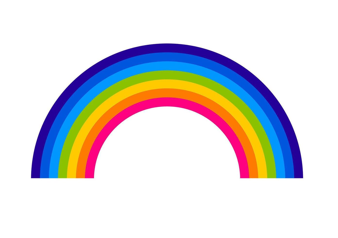 Colorful rainbow weather icon. A vibrant graphic symbolizing hope, nature, and meteorological phenomena. vector