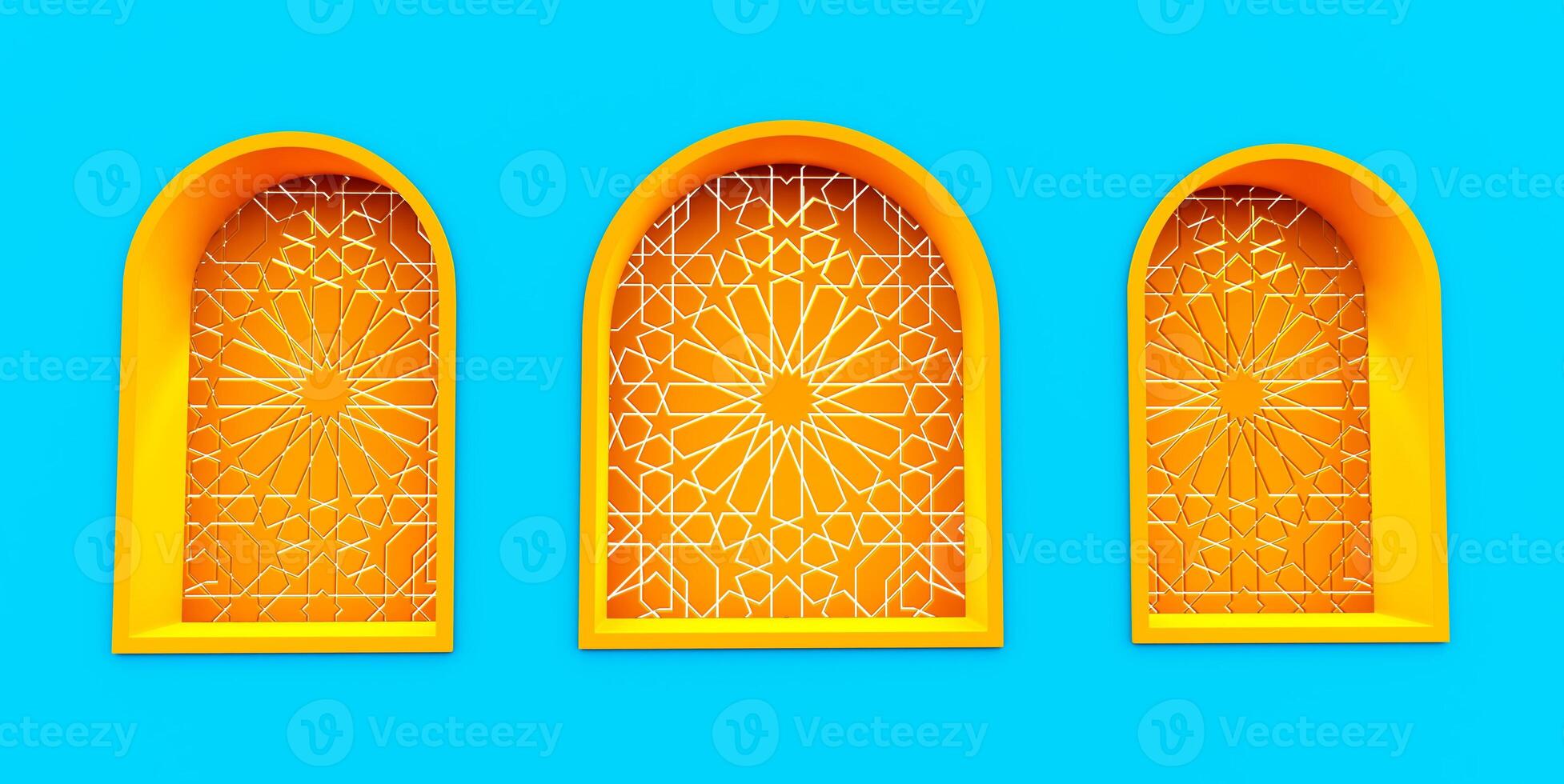 Display podium with arabic style, Pastel minimal scene for product display, Stage showcase photo
