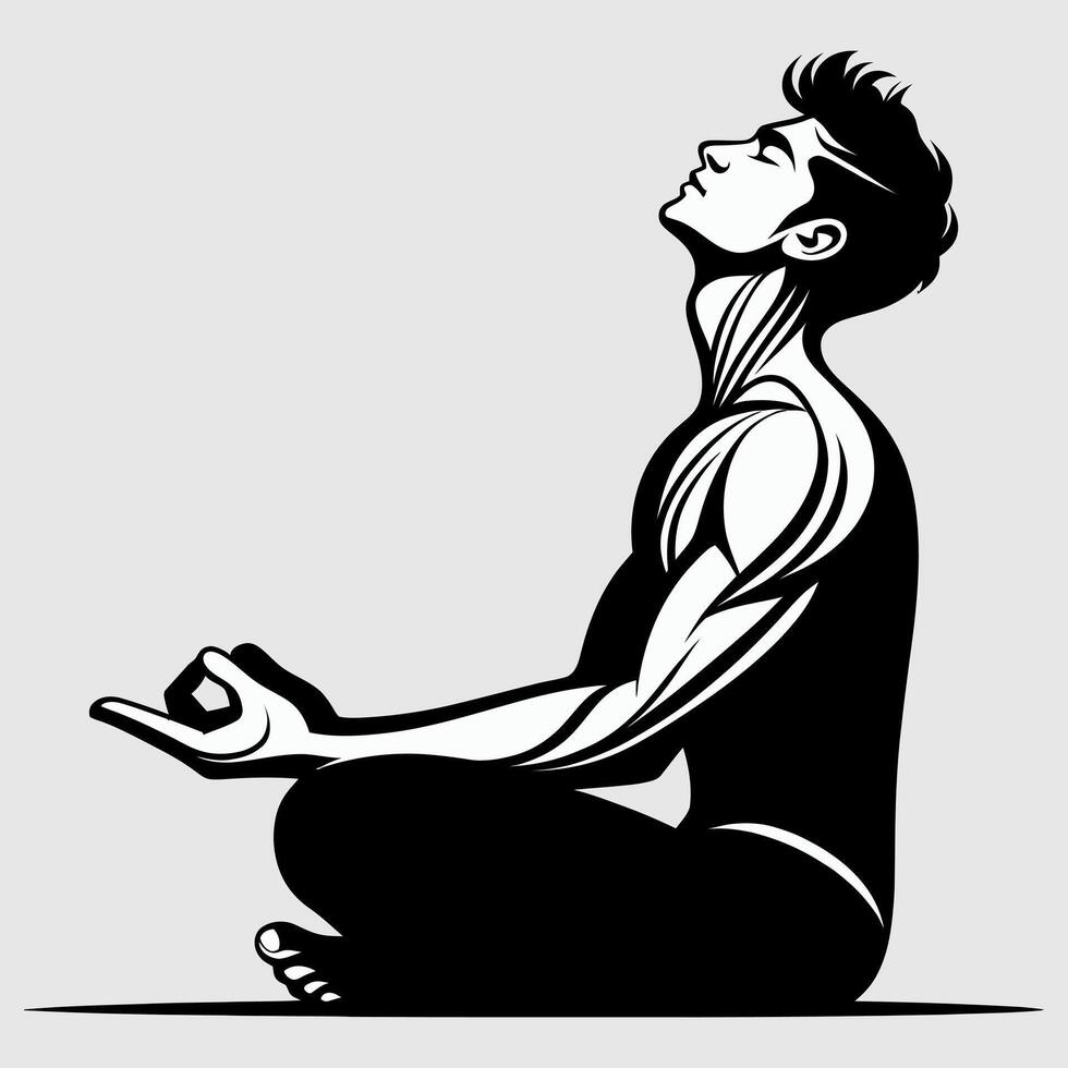 Modern Yoga Pose Icon Set for Web and Print vector
