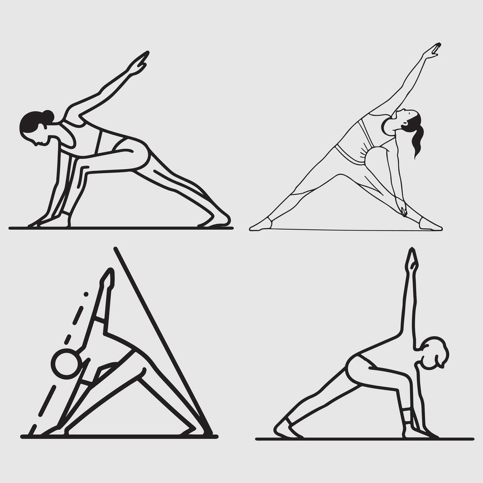 Calm Yoga Practice Illustration for Health Concepts vector