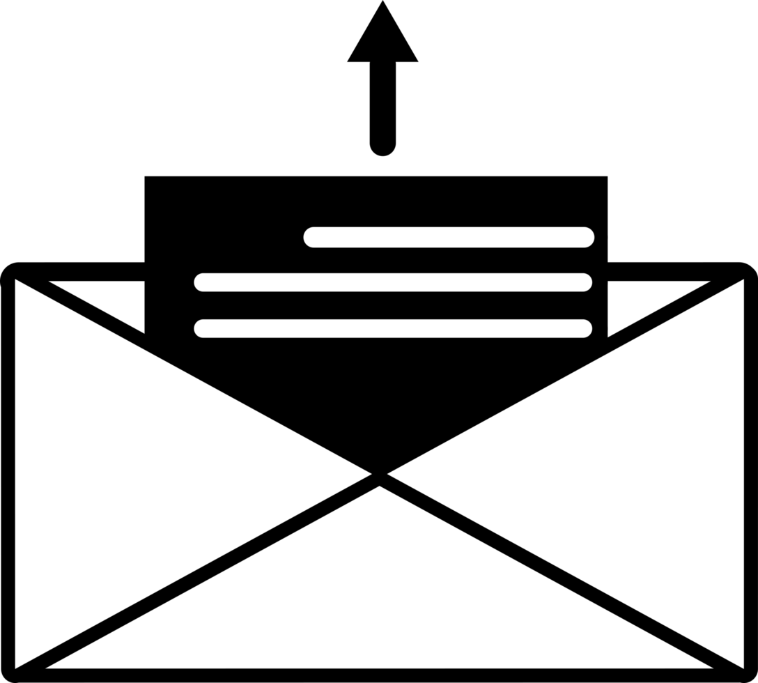 letter outgoing in envelope icon png