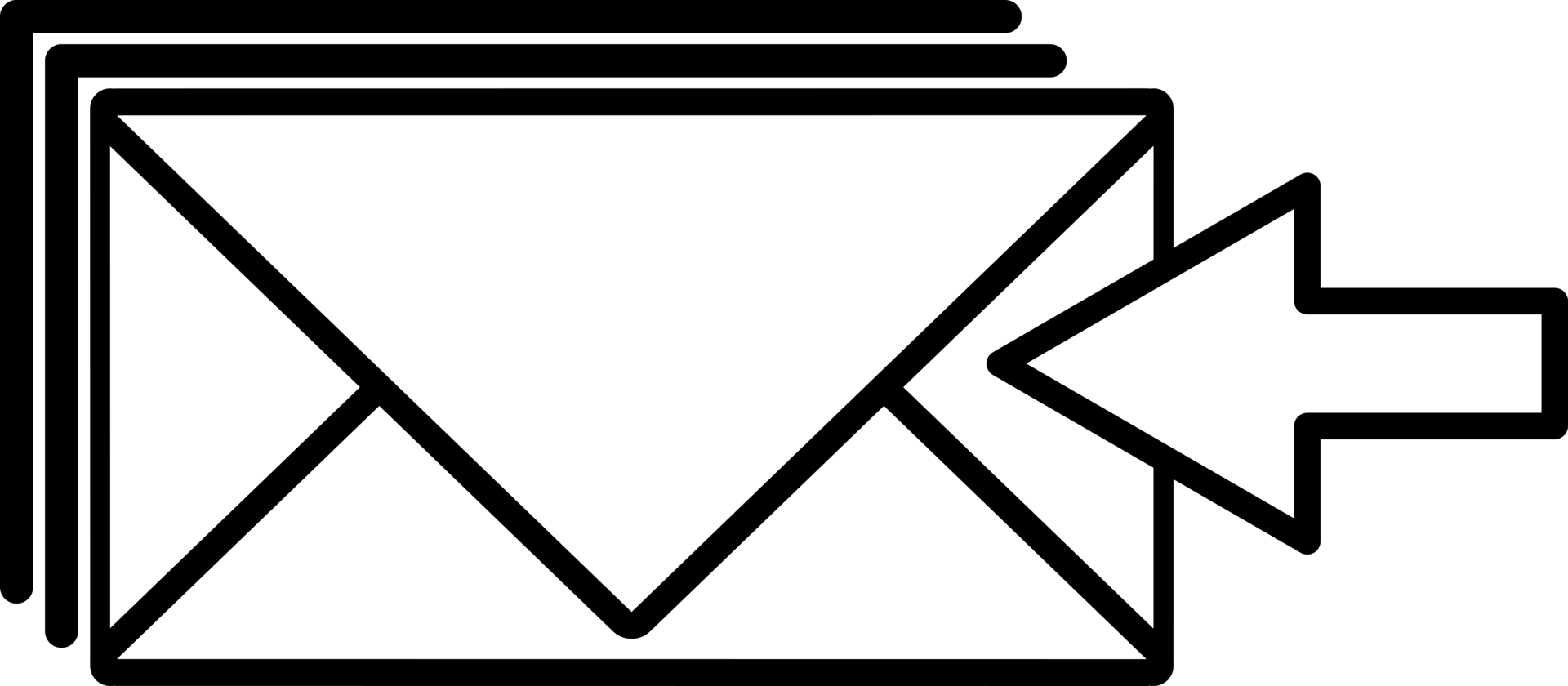 icon Inbox mails flat style png