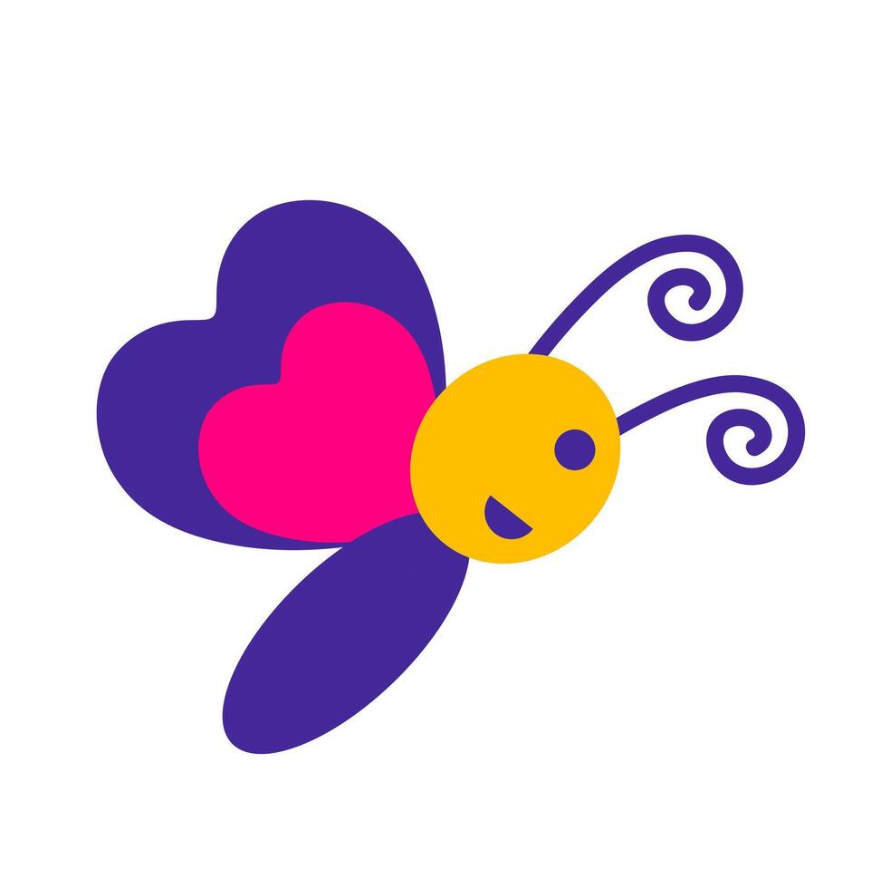 Colorful butterfly insect icon. A vibrant graphic symbolizing nature, beauty, and transformation. vector