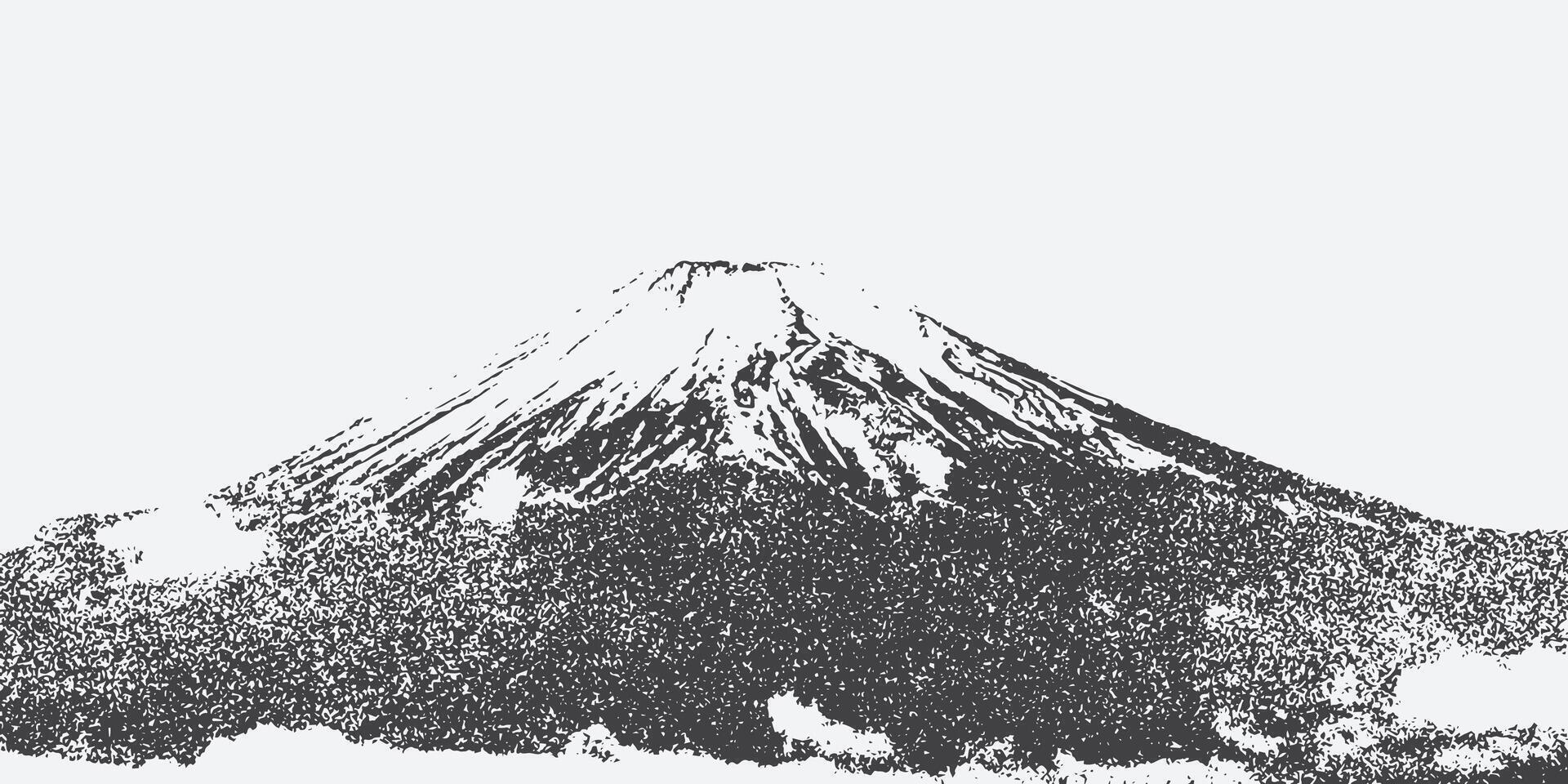 Mountain with halftone stipple effect, for grunge punk y2k collage design vector