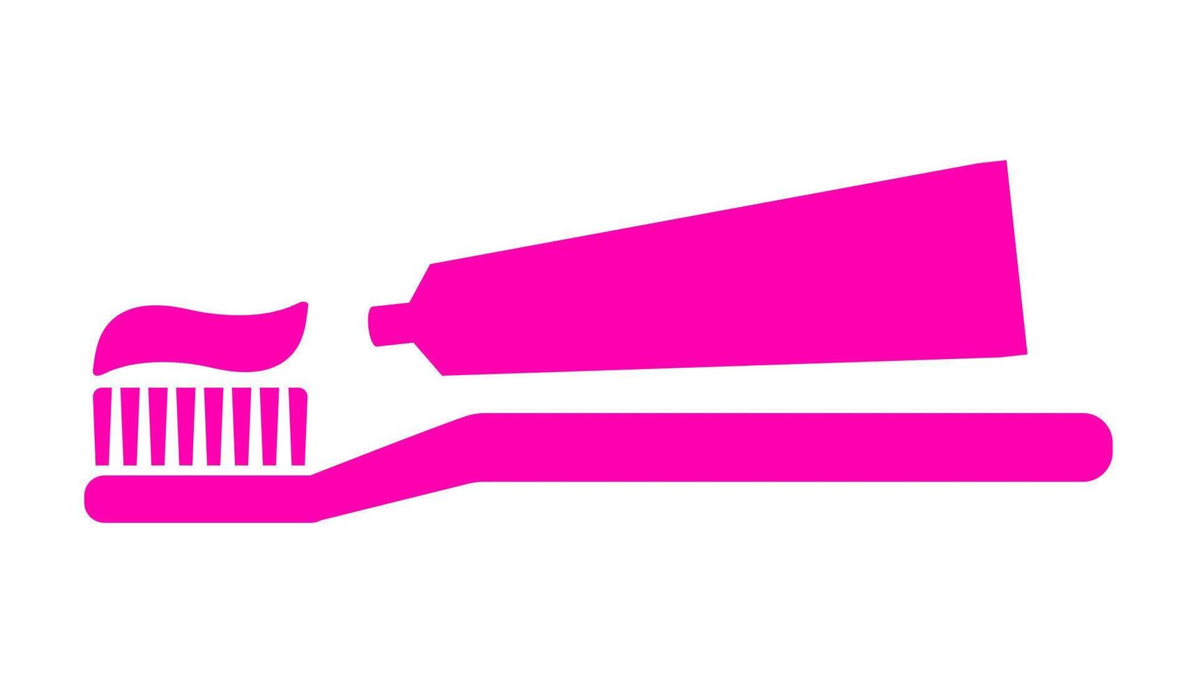 Dental hygiene toothbrush and paste. A pink toothbrush with toothpaste, symbolizing oral health, dental care, and cleanliness. vector