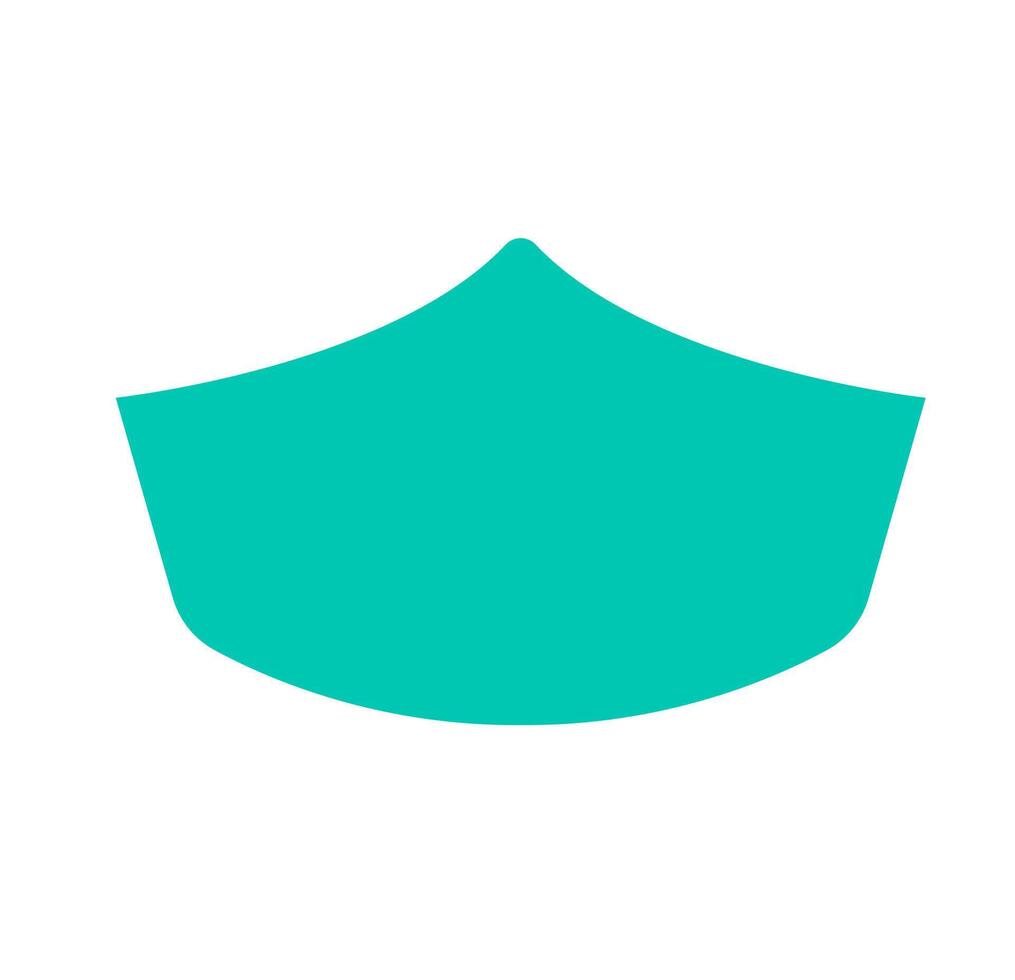 Abstract teal collar element. A minimalist, curved teal shape representing a garment's collar or a design accent with soft, flowing lines. vector