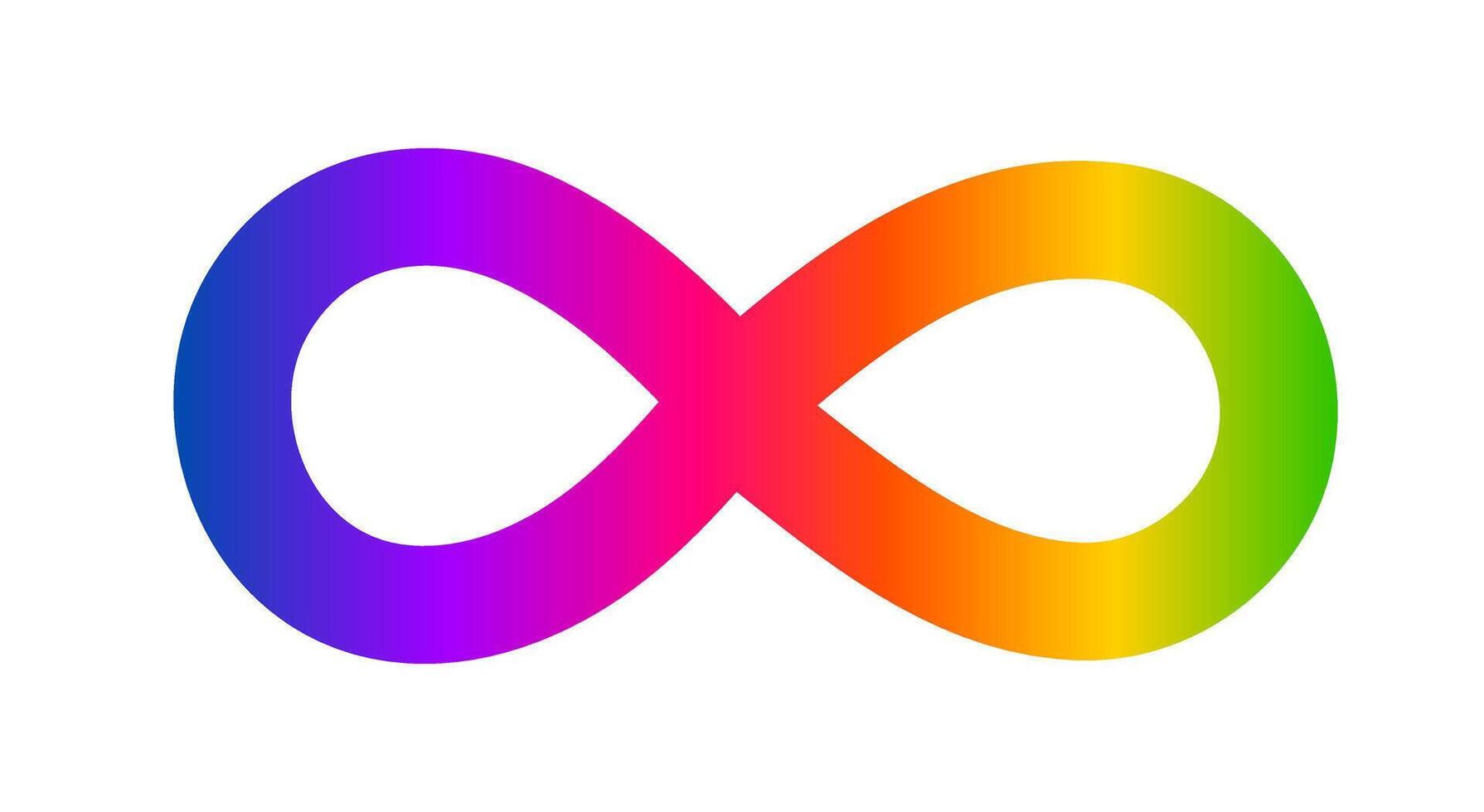 Rainbow infinity symbol. A vibrant, rainbow-colored infinity symbol, representing endless possibilities, diversity, and continuous cycles. vector