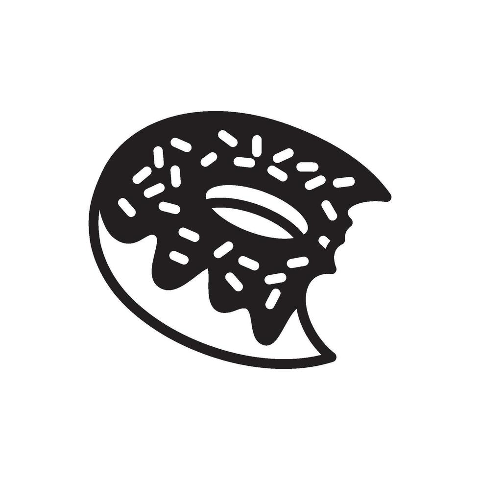 Doughnut with Chocolate Jam and Chocolate Sprinkles vector