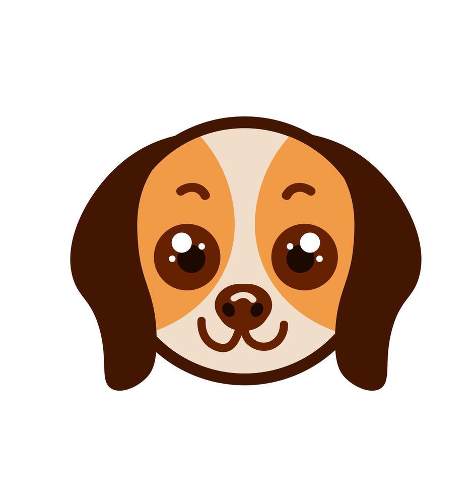 Cute dog face icon. A graphic symbolizing a friendly pet, happiness, and canine companionship. vector